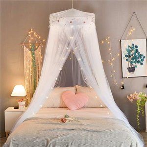 Bed Canopy for Girls, Princess Bed Curtain Net for Single to King Size,Bedroom